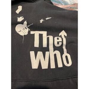 Vintage 80s-90s The Who Hoodie Made in Canada Cotton Rope Drawstring L